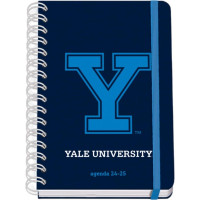 Dohe YALE Navy Agenda Escolar Espiral Wire?o A5 - Semana Vista - Papel 80g/m2 - Cubierta de Carton Plastificado - Cierre con Goma Elastica - Color Azul Marino