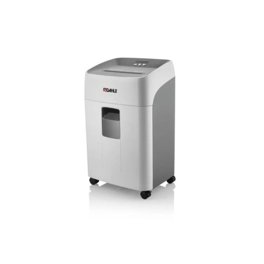 Dahle Deskside 404P Destructora de Papel Manual Corte en Particulas P-4 - Destruye hasta 21 Hojas - Capacidad de la Papelera 40L - Ruedas Giratorias - Color Gris