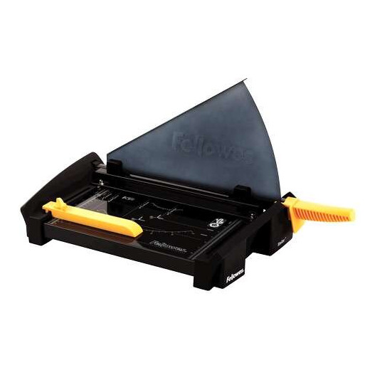 Fellowes Cortadora de Papel con Cuchilla en Acero Inoxidable - Capacidad de Corte 20 Hojas - Guias de Corte con Formatos Din - Base Metalica con Patas Anti-Deslizantes