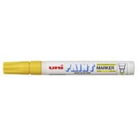 Uni-ball PX-20 Marcador de Pintura - Punta Acrilica de Bala 2.2-2.8mm - Permanente en Todas las Superficies - Resistente a Luz y Agua - Cuerpo de Aluminio - Color Amarillo