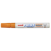 Uni-ball PX-20 Paint Marker - Marcador de Pintura - Punta Acrilica de Bala 2.2-2.8mm - Permanente en Todas las Superficies - Resistente a Luz y Agua - Color Naranja