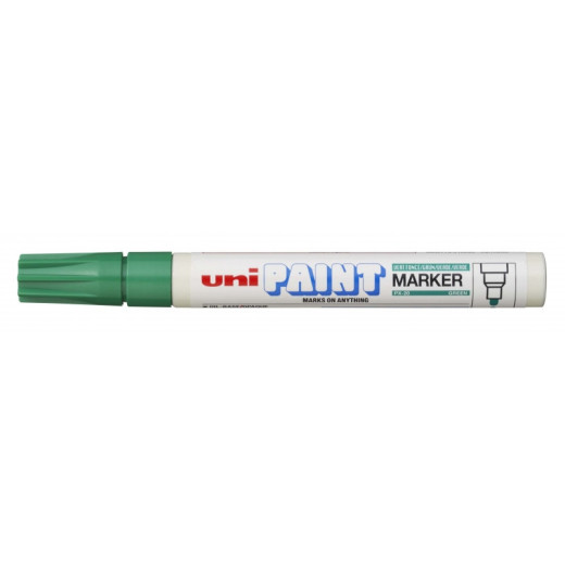 Uni-ball PX-20Marcador de Pintura - Punta Acrilica de Bala 2.2-2.8mm - Permanente en Todas las Superficies - Resistente a Luz y Agua - Cuerpo de Aluminio - Color Verde