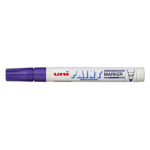 Uni-ball PX-20 Marcador de Pintura - Punta Acrilica de Bala 2.2-2.8mm - Permanente en Todas las Superficies - Resistente a Luz y Agua - Cuerpo de Aluminio - Color Violeta
