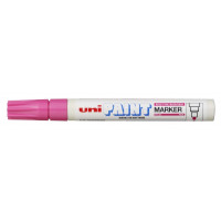 Uni-ball PX-20 Paint Marker - Marcador de Pintura - Punta Acrilica de Bala 2.2-2.8mm - Permanente en Todas las Superficies - Resistente a Luz y Agua - Cuerpo de Aluminio - Color Rosa