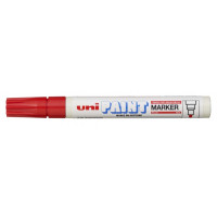 Uni-ball PX-20 Paint Marker - Marcador de Pintura - Punta Acrilica de Bala 2.2-2.8mm - Permanente en Todas las Superficies - Resistente a Luz y Agua - Color Rojo