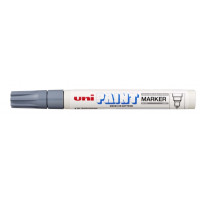 Uni-ball PX-20 Paint Marker - Marcador de Pintura - Punta Acrilica de Bala 2.2-2.8mm - Permanente en Todas las Superficies - Resistente a Luz y Agua - Color Gris