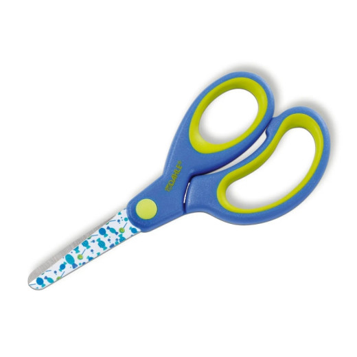 Dahle 54661 Kids Tijeras Infantiles 13cm - Puntas Redondeadas - Acero Inoxidable - Mangos Ergonomicos Recubiertos de Goma - Color Azul/Verde