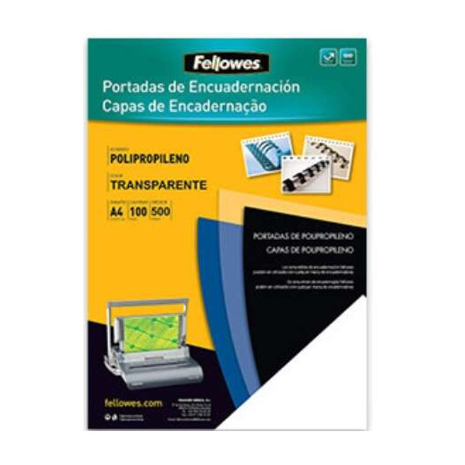Fellowes Pack de 100 Portadas de Polipropileno A4 - 500 Micras - Acabado de Calidad - Color Transparente
