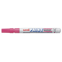 Uni-ball PX-21 Paint Marker - Marcador de Pintura - Punta Acrilica de Bala 0.8-1.2mm - Linea Fina - Cuerpo de Aluminio - Tinta Permanente Resistente a Luz y Agua - Color Rosa