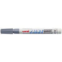 Uni-ball PX-21 Paint Marker - Marcador de Pintura - Punta Acrilica de Bala 0.8-1.2mm - Permanente en Todas las Superficies - Resistente a Luz y Agua - Cuerpo de Aluminio - Color Gris