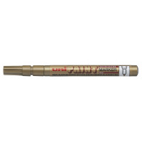 Uni-ball PX-21 Paint Marker - Marcador de Pintura - Punta Acrilica de Bala 0.8-1.2mm - Permanente en Todas las Superficies - Resistente a Luz y Agua - Cuerpo de Aluminio - Color Oro