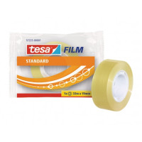 Tesa Tesafilm Standard Cinta Autoadhesiva Transparente 19mmx33m - Buena Adherencia y Alta Resistencia a la Luz UV - Sin PVC