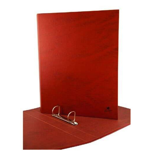 Mariola Carpeta de 2 Anillas Carton Forrado Papel Plastificado Cuero - Tamaño Folio Apaisado - Anillas Mixtas 25mm - Medidas 25x34x4cm - Color Marron