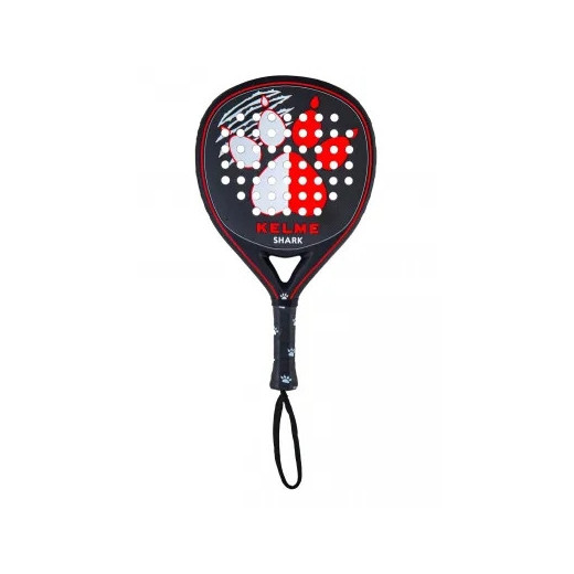 Kelme Shark Pala de Padel - Forma Mixta - Marco 100% Carbono - Cara 100% Fibra de Carbono - Nucleo Xtra Soft Eva