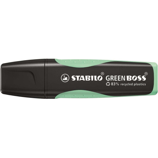 Stabilo Green Boss Pastel Marcador Fluorescente - Fabricado con un 83% de Plastico Reciclado - Trazo entre 2 y 5mm - Recargable - Color Pizca de Menta