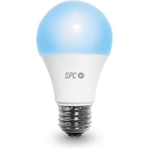 SPC Aura 1050 Bombilla Led Regulable Wi-Fi E27 - Ambientes Personalizables - Control desde la APP SPC Iot - Compatible con Alexa y Google Home - Hogar Inteligente Interconectado - Color Blanco