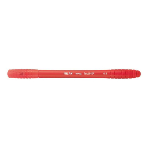 Milan Sway Fineliner Rotulador - Punta Fina 0.4mm - Ergonomico - Tinta al Agua - Color Rojo