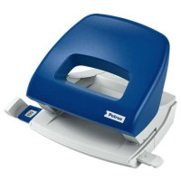 Petrus 80 Taladro Perforador Pequeño - Hasta 16 Hojas - Marcas de Formato - Facil Vaciado - Punzones 5.5mm - Color Azul