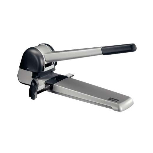 Petrus 582 Super Taladro Perforador para Gruesos - Perfora hasta 250 Hojas - Palanca Larga para Minimo Esfuerzo - Punzones de 6mm - Barra Guia Resistente hasta Formato A3 - Color Gris