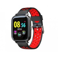 Billow smartwatch xs35 - pantalla ips 1.44 pulgadas - resistente al agua ip67 - tensiometro - bluetooth 4.0 negro/rojo